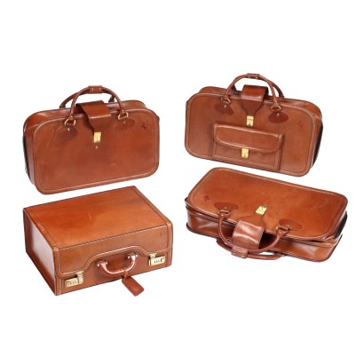 Vintage Ferrari Suitcase Set Leather Italy 1980s