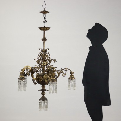 Chandelier Brass Italy XX Century