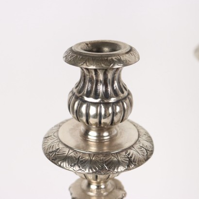 antiquariato, candelabro, antiquariato candelabro, candelabro antico, candelabro antico italiano, candelabro di antiquariato, candelabro neoclassico, candelabro del 800,Coppia di Candelabri in Argento a Sett