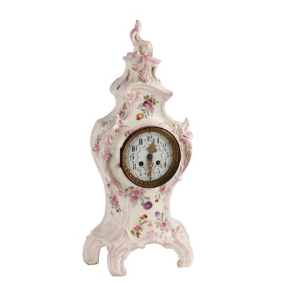 Countertop Clock Baroque Style Porcelain France XIX Century