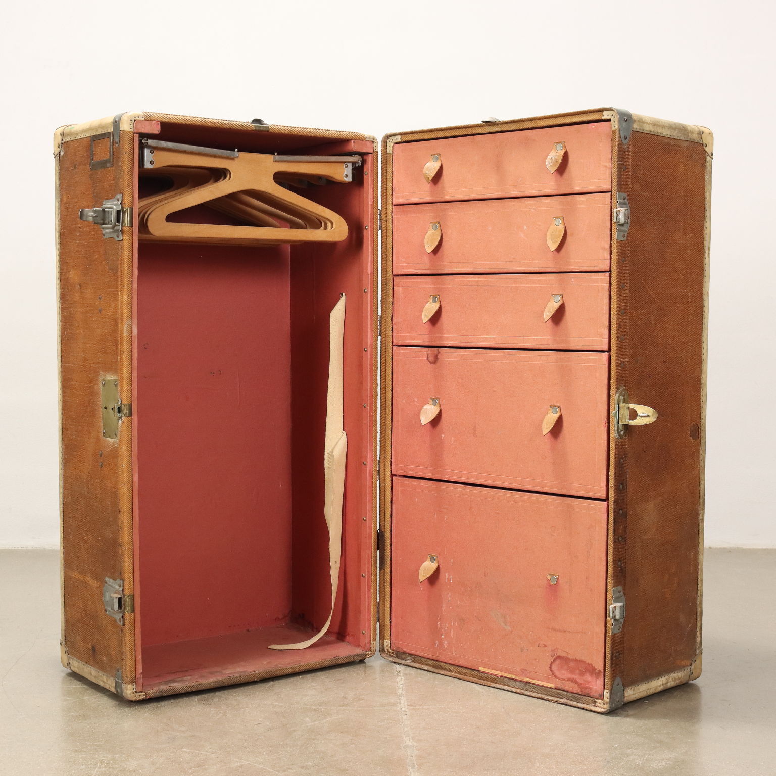 Vintage Steamer Trunk in Black Canvas from Goyard, 1930s